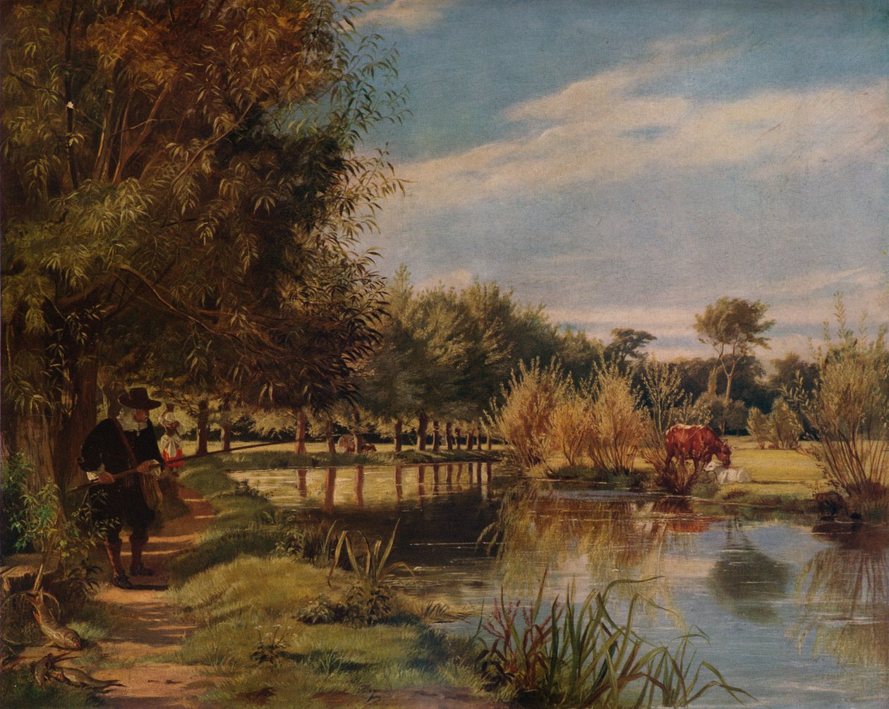 Izaak Walton pesca: Um dia de verão nas margens do Colne, 1938 de Edward Matthew Ward