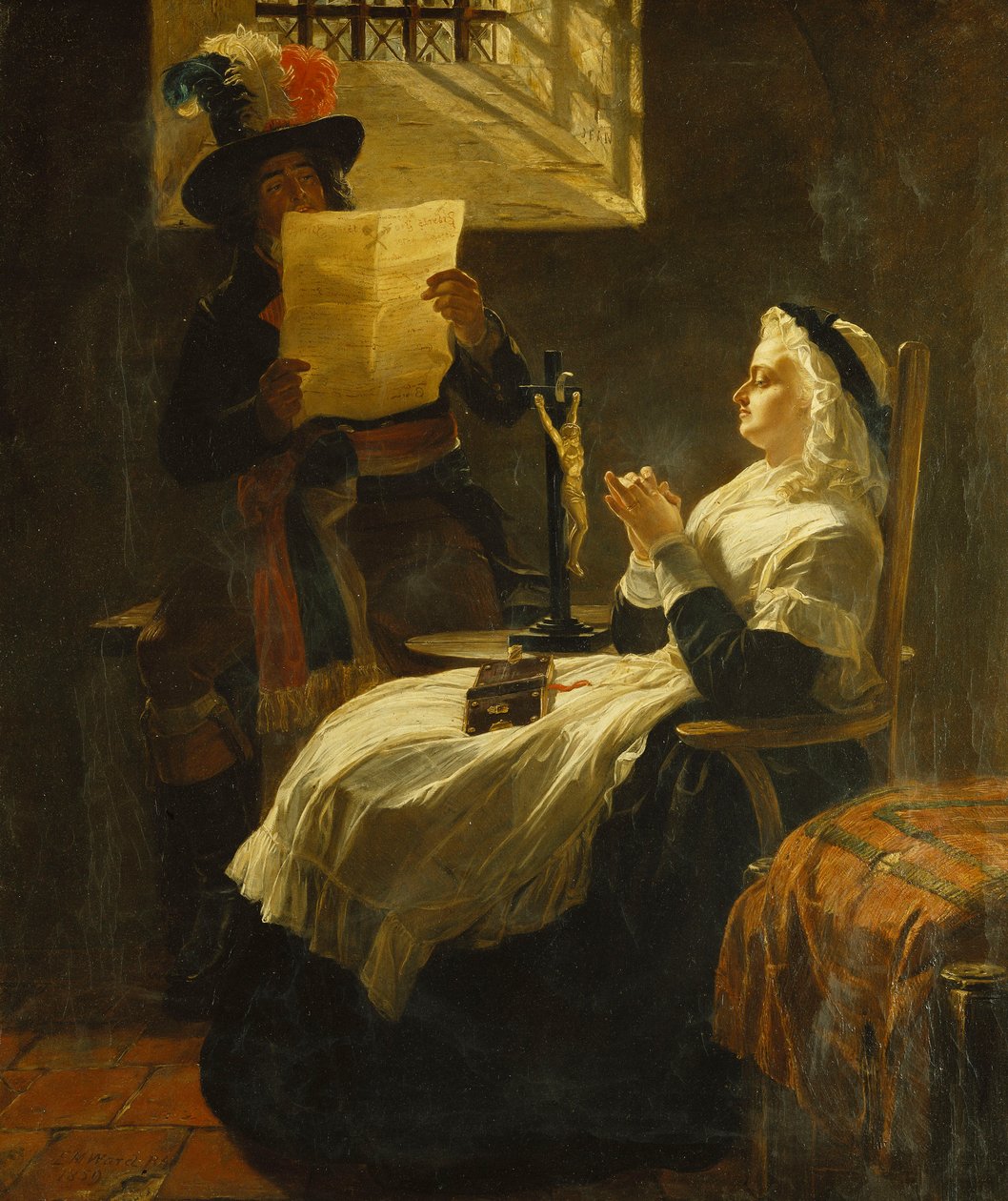 Marie Antoinette ouvindo o ato de acusação no dia anterior ao julgamento de 1859 de Edward Matthew Ward
