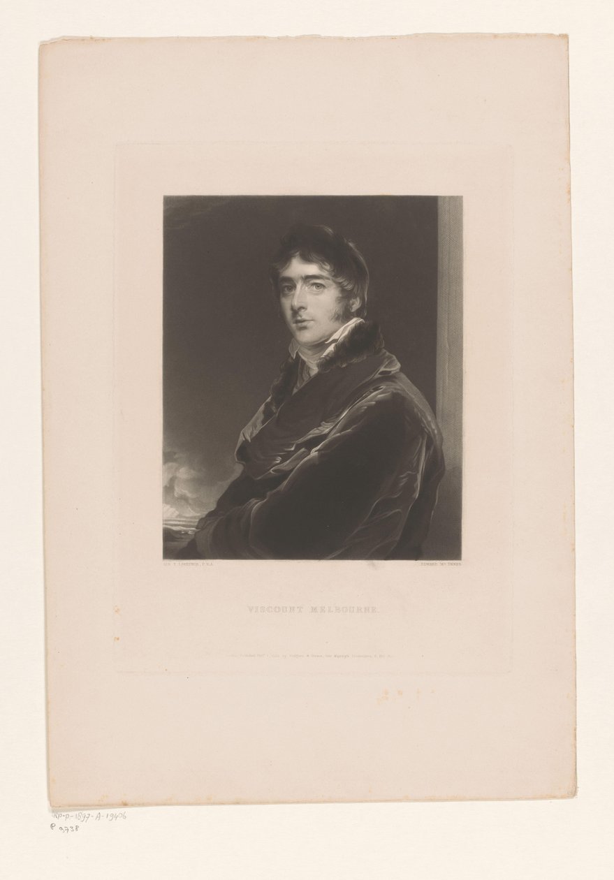 Portret de William Lamb Visconde de Melbourne de Edward McInnes