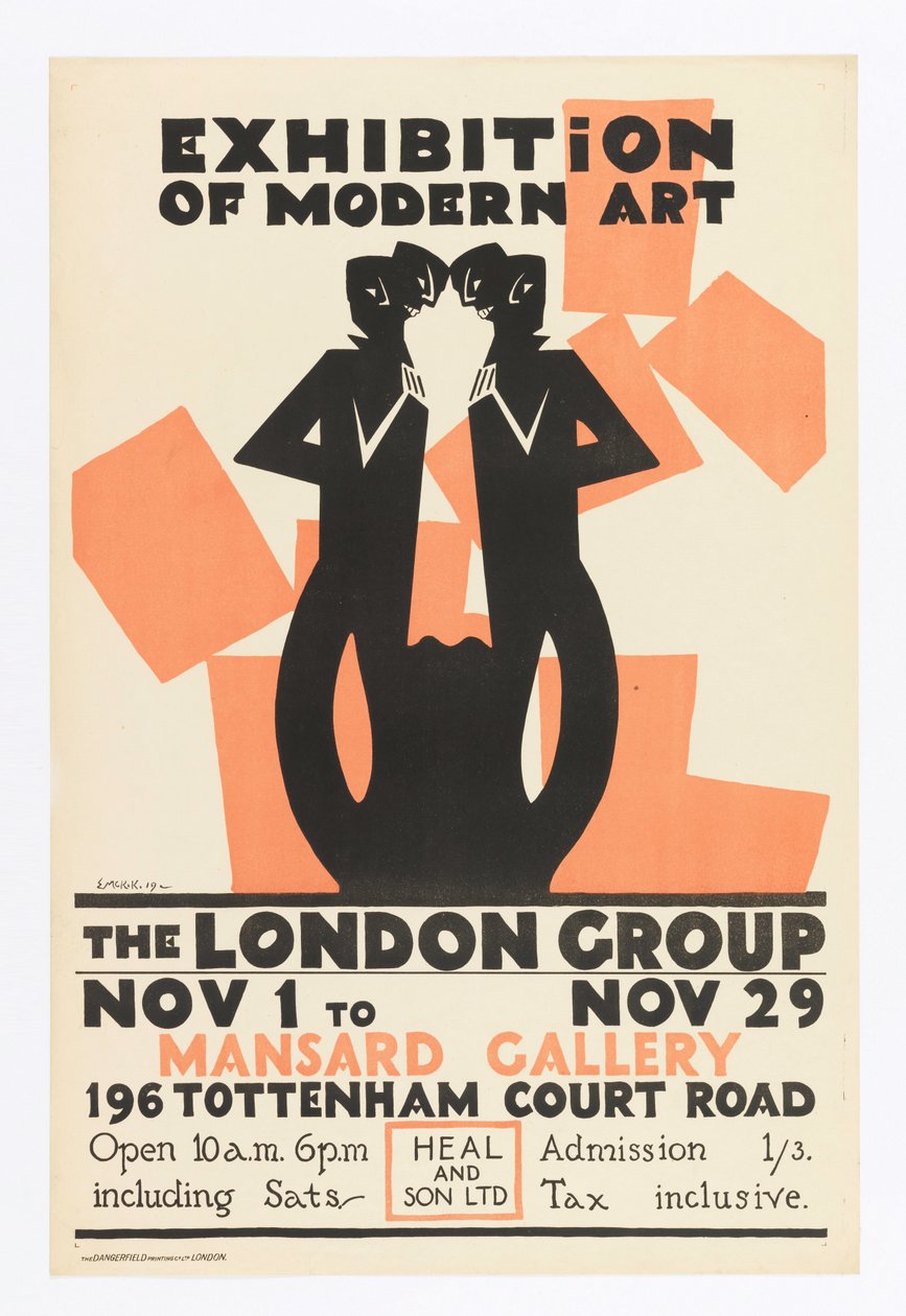 Cartaz, Exposição de Arte Moderna - O Grupo Londres de Edward McKnight Kauffer