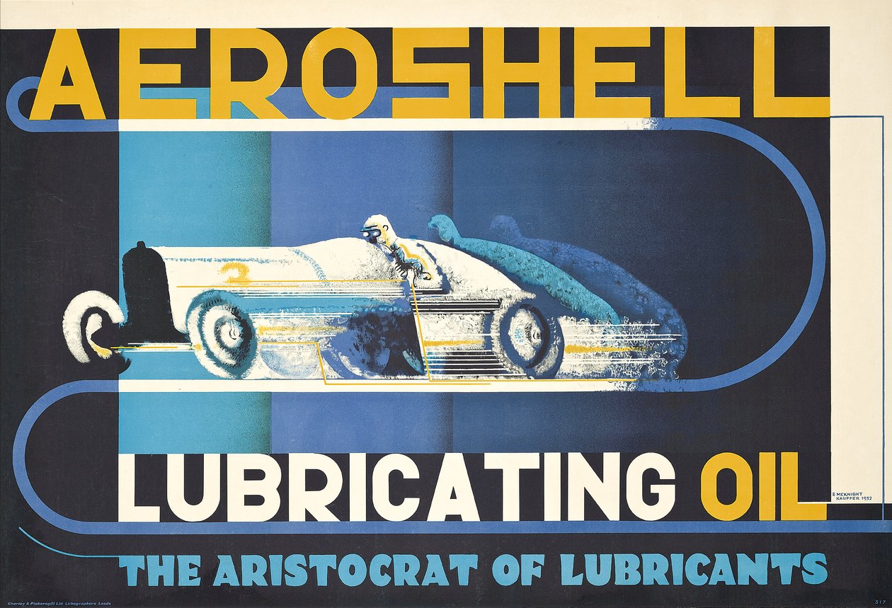Cartaz publicitário do óleo lubrificante Aeroshell de Edward McKnight Kauffer
