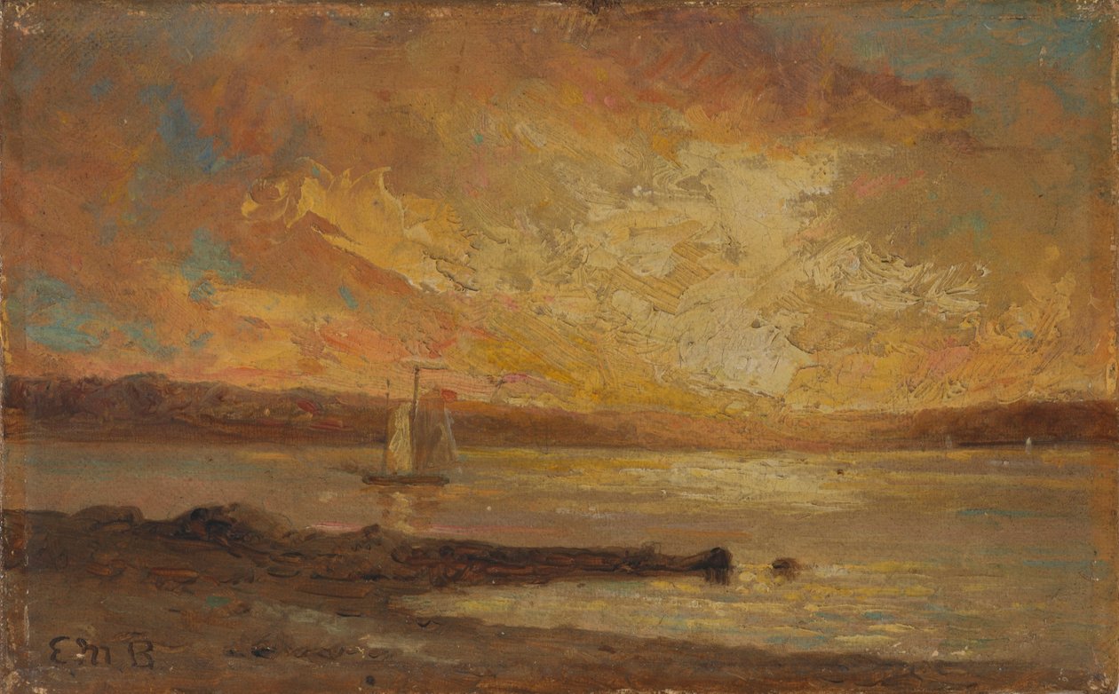 Barco no mar de Edward Mitchell Bannister