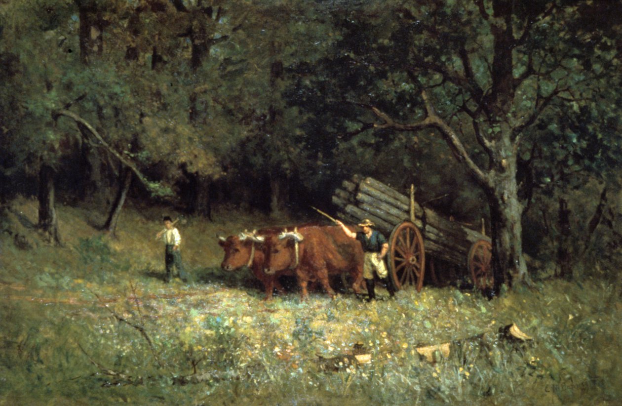 Dirigindo para casa as vacas, 1881. de Edward Mitchell Bannister