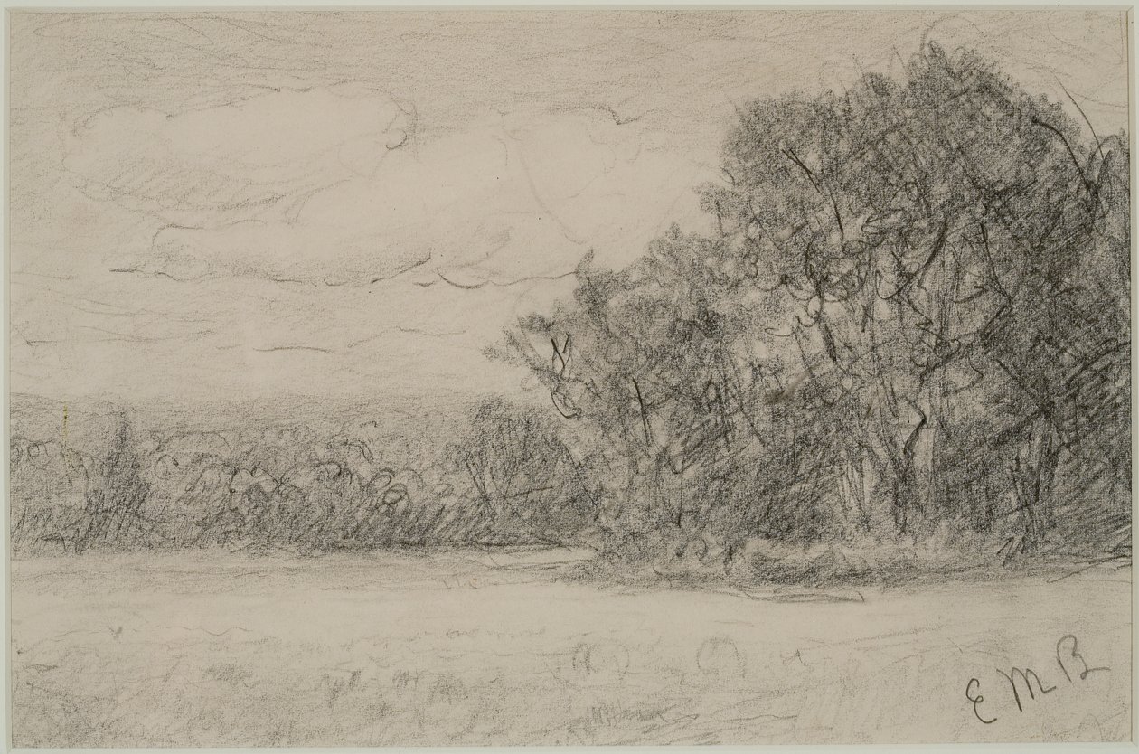 Paisagem (#1) c. 1880s (grafite sobre papel) de Edward Mitchell Bannister