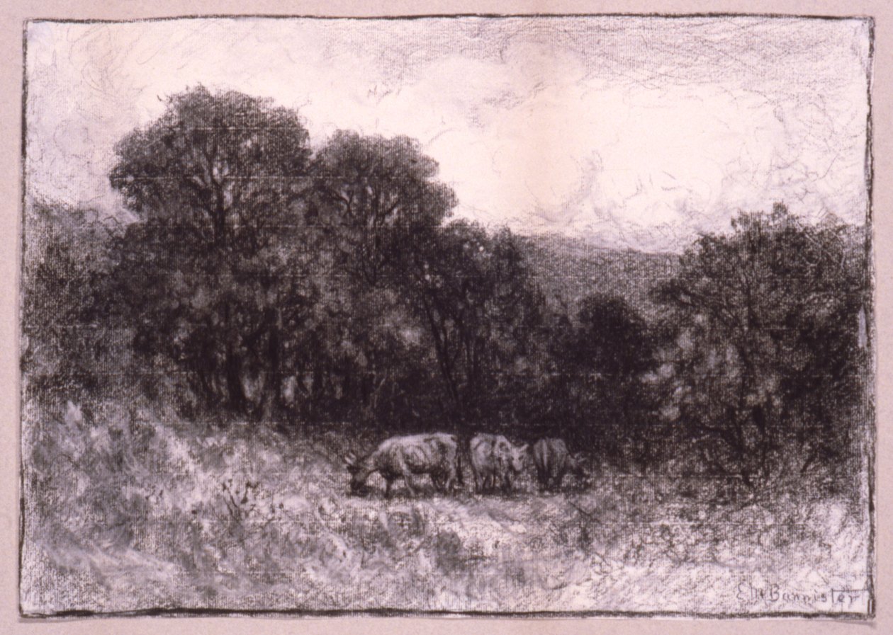 Paisagem com três vacas de Edward Mitchell Bannister