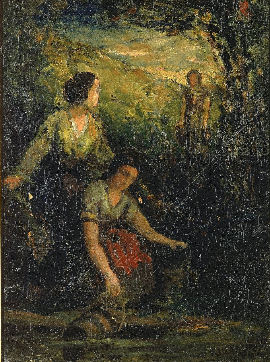 The Drinking Pool (três mulheres na água) de Edward Mitchell Bannister
