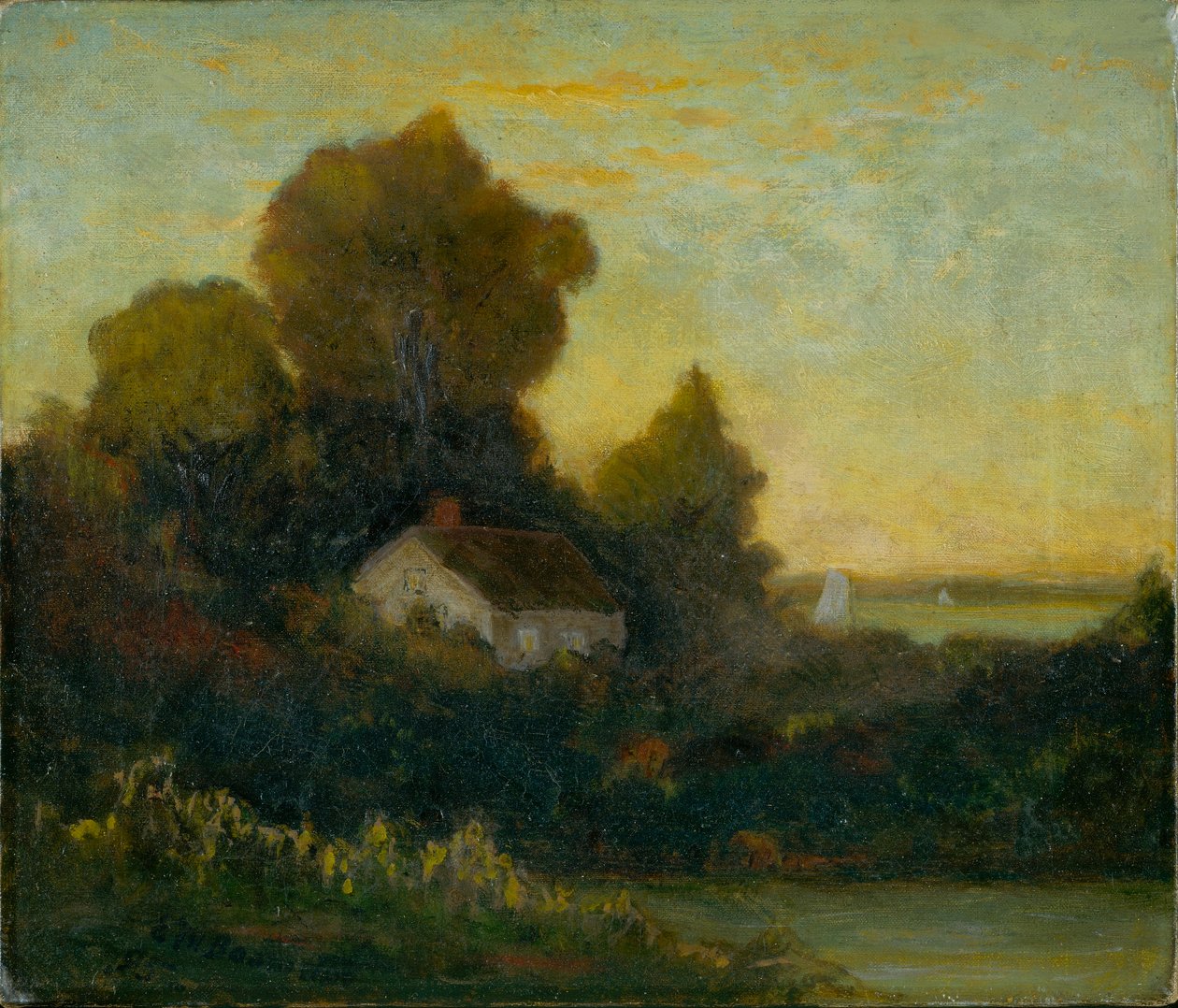 Sem título (casa num bosque perto de um lago) de Edward Mitchell Bannister