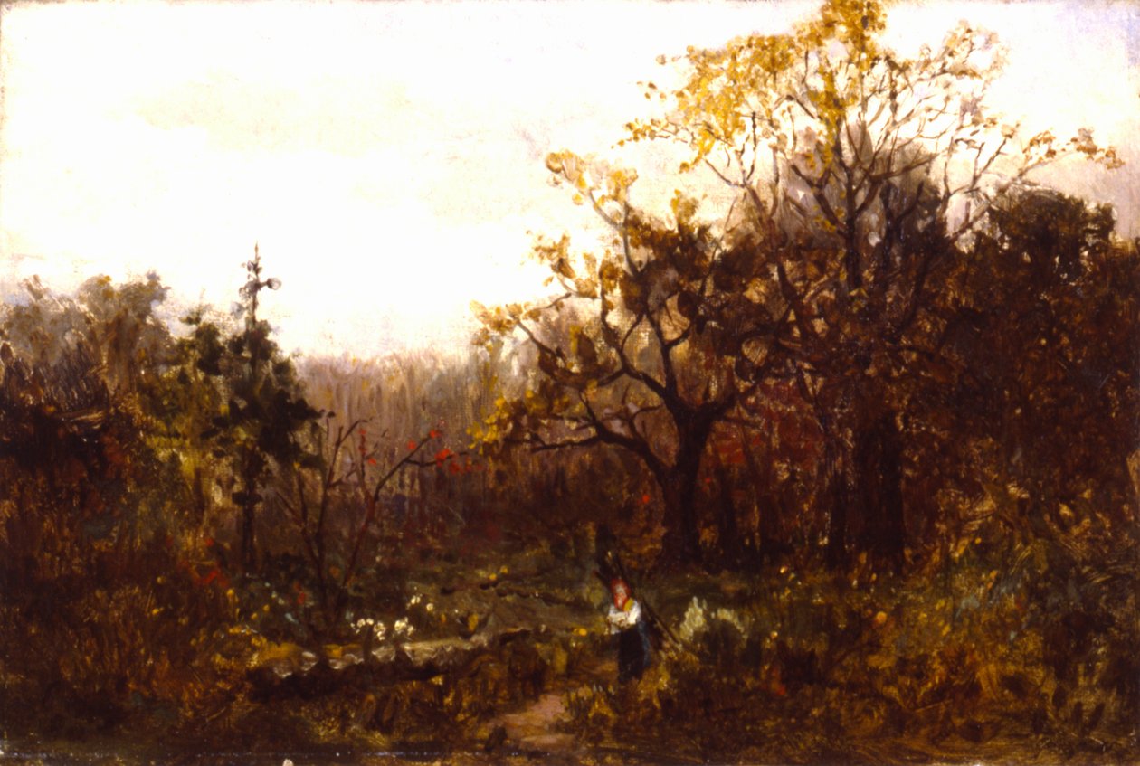 Sem título (paisagem - mulher a carregar madeira) de Edward Mitchell Bannister