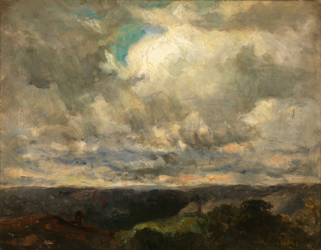 Sem título (paisagem, céu nublado) de Edward Mitchell Bannister