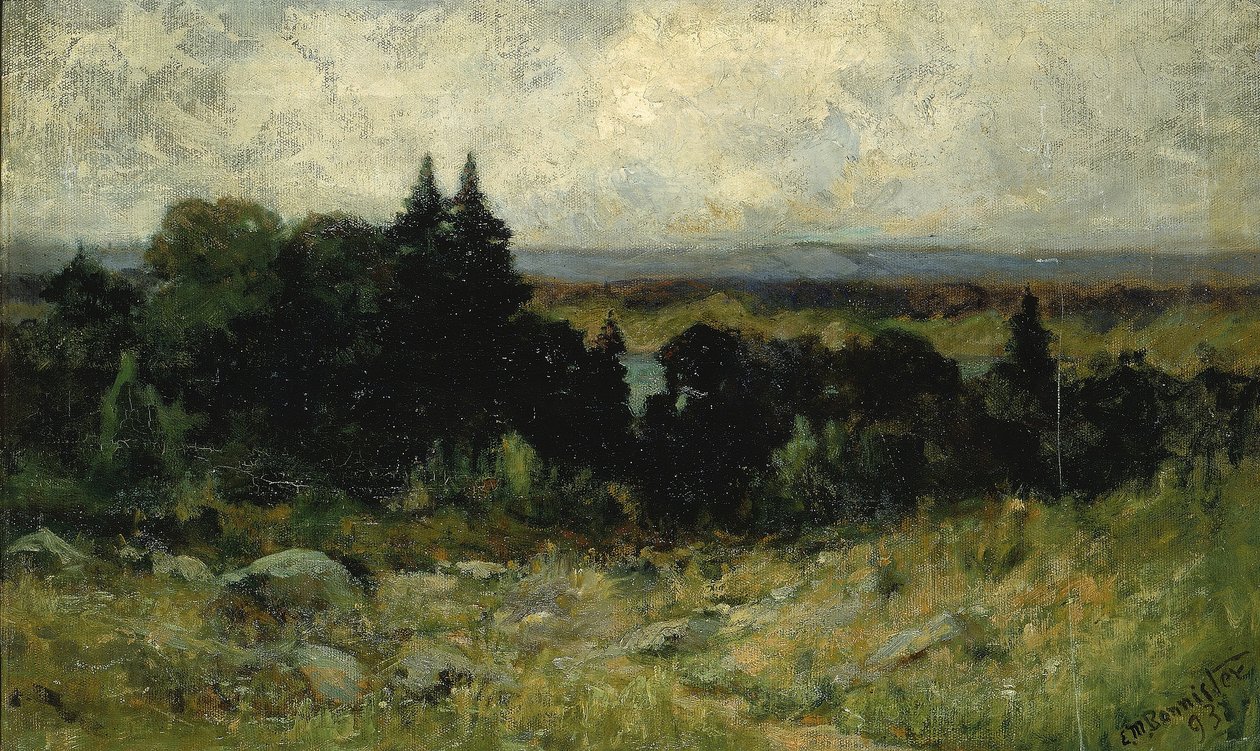 Sem título (paisagem, campos com rochas e árvores) de Edward Mitchell Bannister