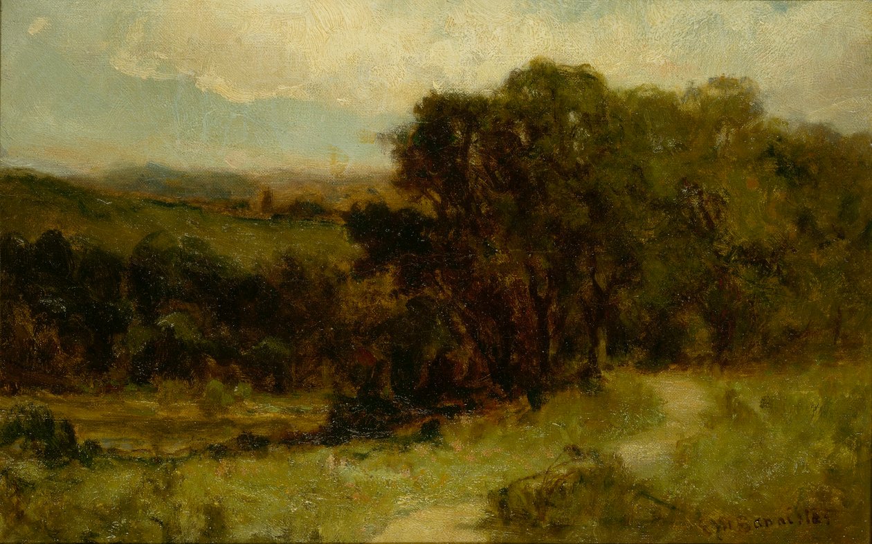 Sem título (paisagem com estrada perto de riacho e árvores) de Edward Mitchell Bannister