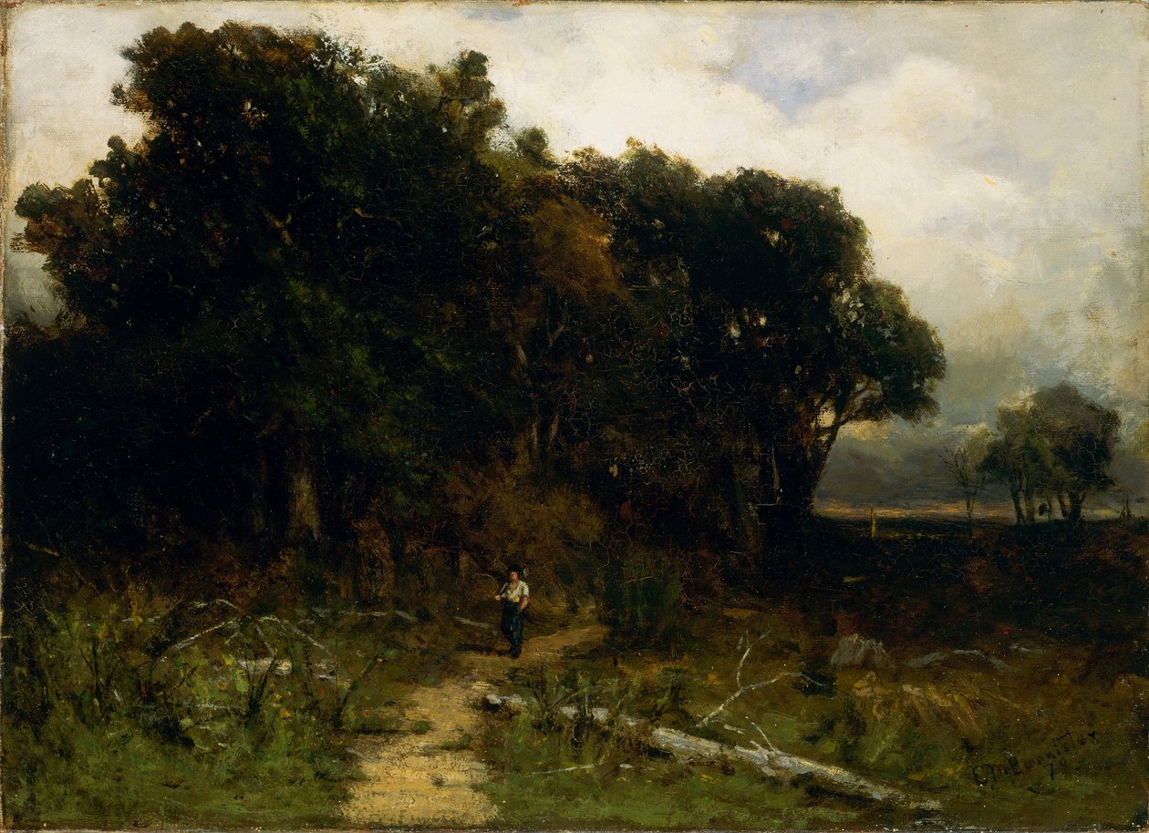Sem título (paisagem, lenhador no caminho) de Edward Mitchell Bannister