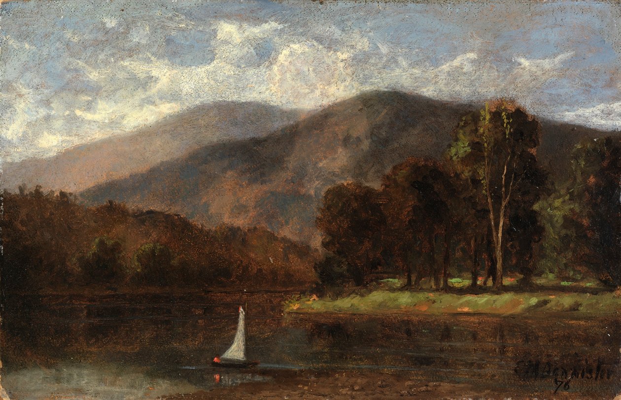 Sem título (barco à vela no rio) de Edward Mitchell Bannister