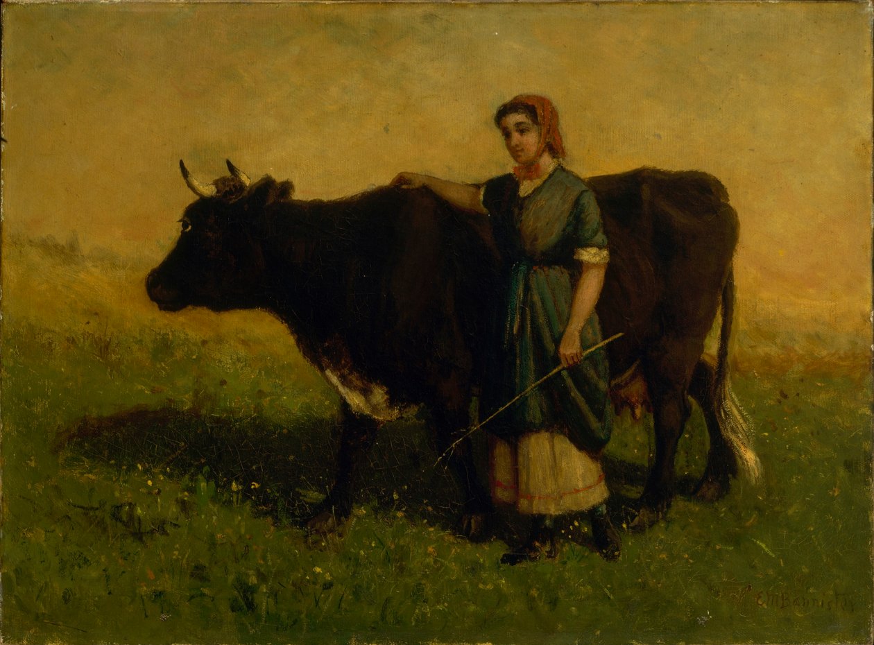 Sem título (mulher a passear com vaca) de Edward Mitchell Bannister