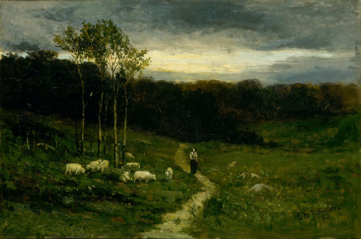 Mulher a caminhar por um caminho de Edward Mitchell Bannister