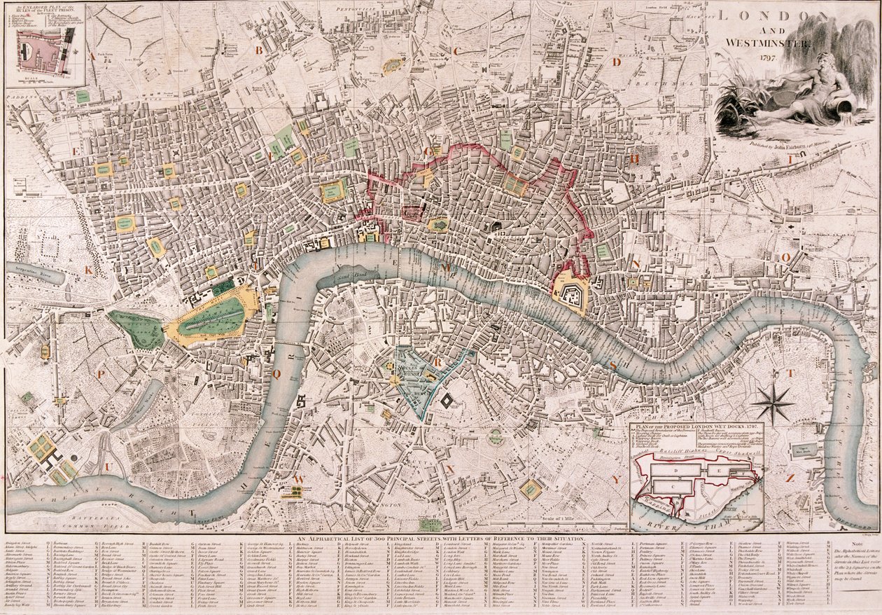 Mapa de Londres, 1797 de Edward Mogg