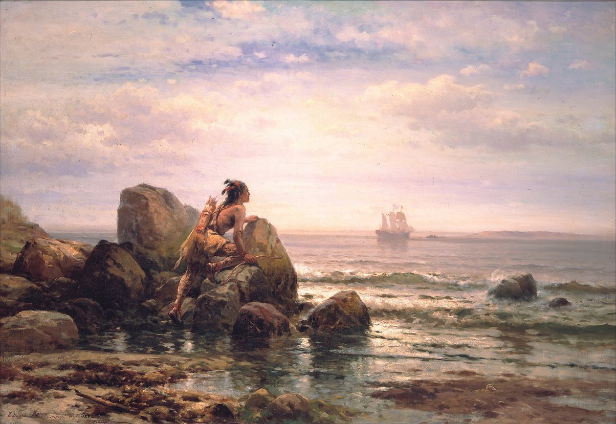 Henrik Hudson a entrar no porto de Nova Iorque, 11 de setembro de 1609 de Edward Moran