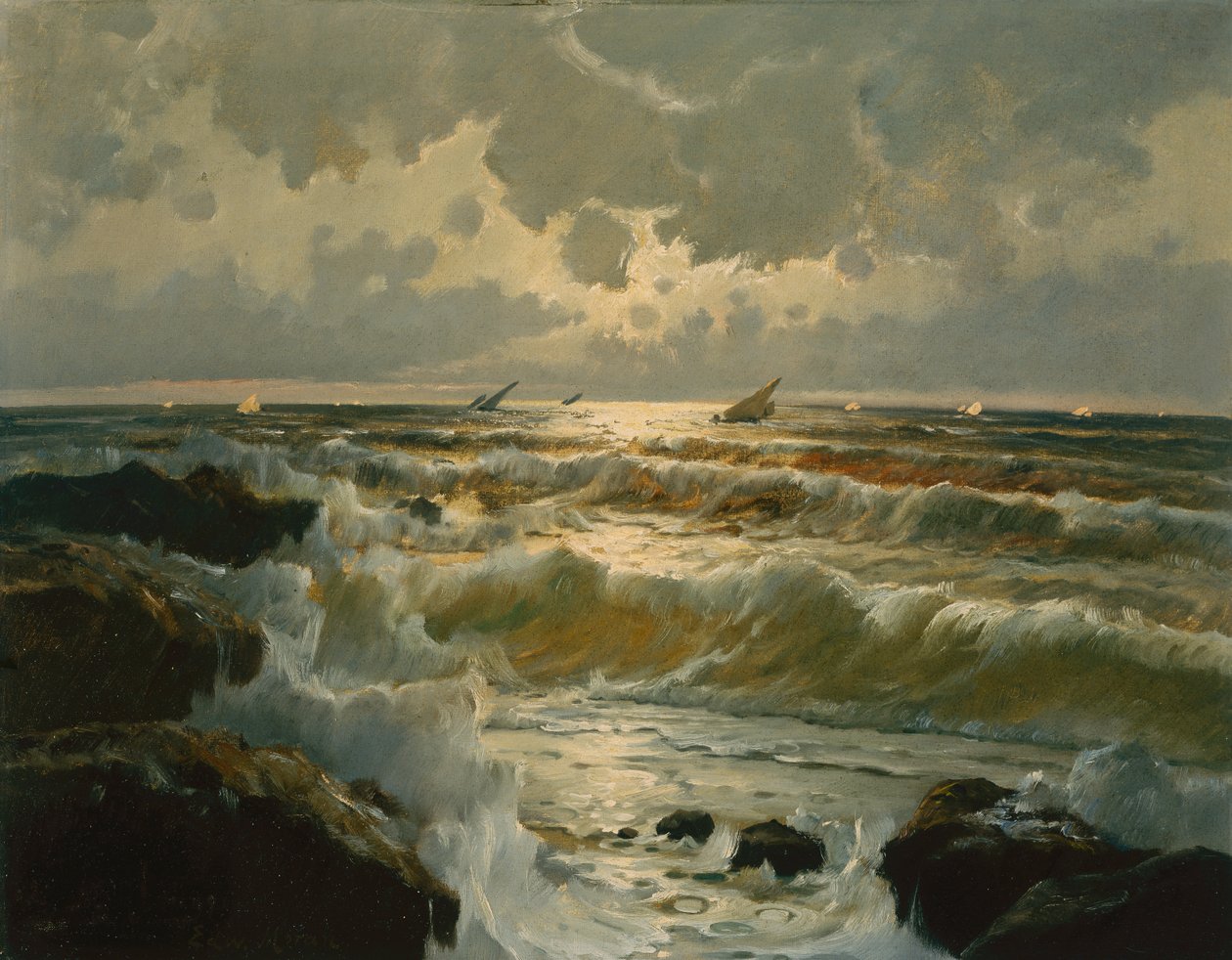 Homeward Bound (óleo sobre tela) de Edward Moran