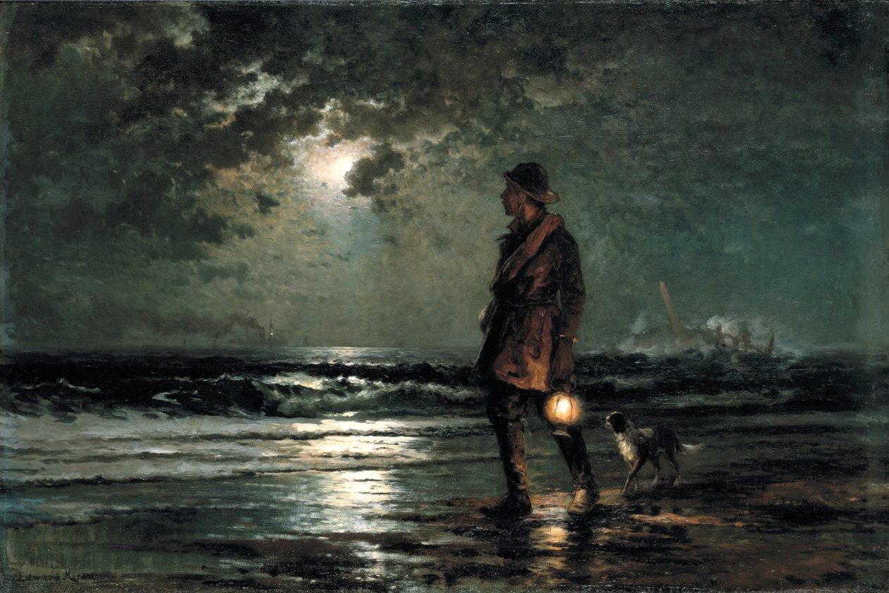 Patrulha de Salvamento, ca. 1893. de Edward Moran