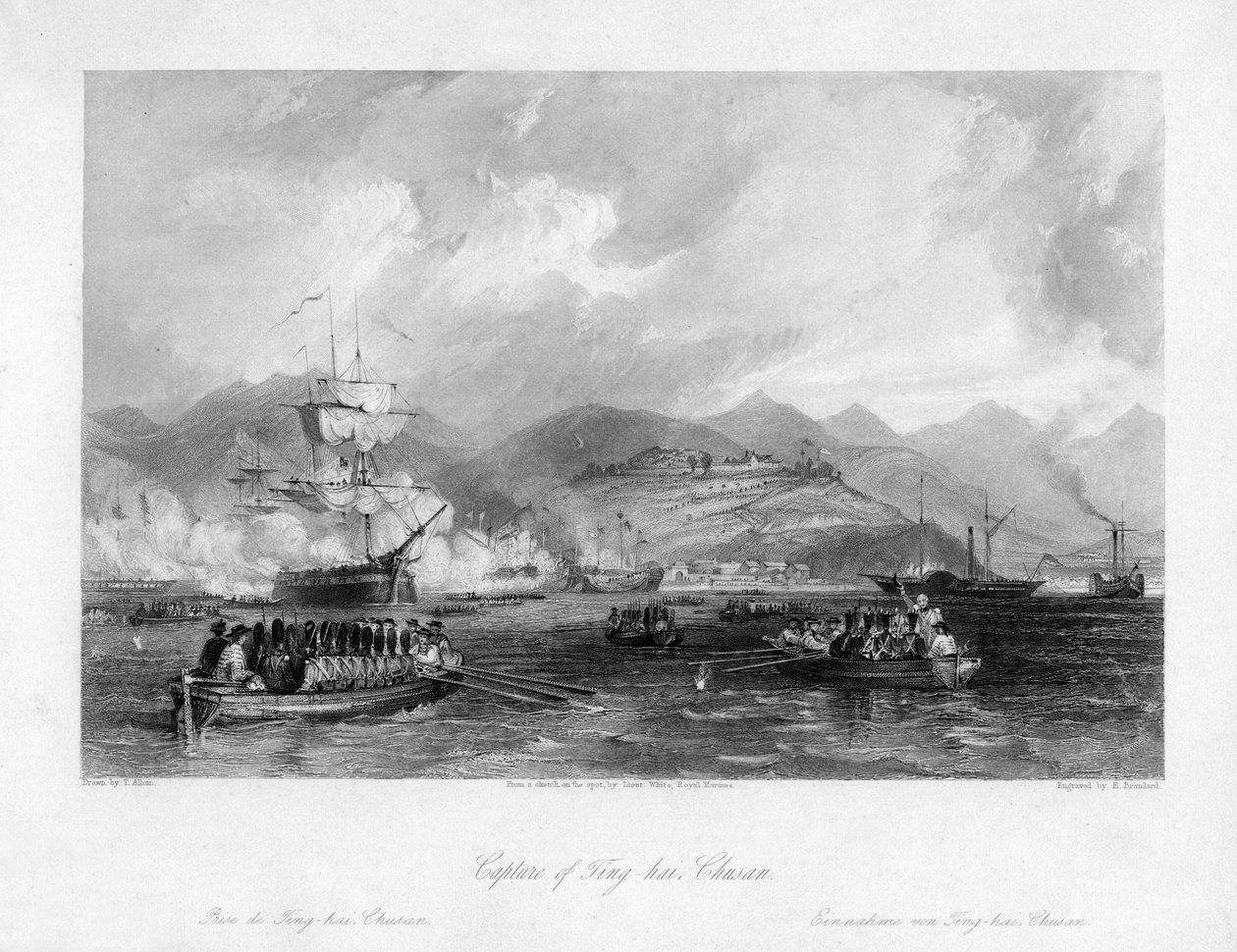 Captura de Ting-hai, Chusan, China, 1841 século XIX. de Edward Paxman Brandard