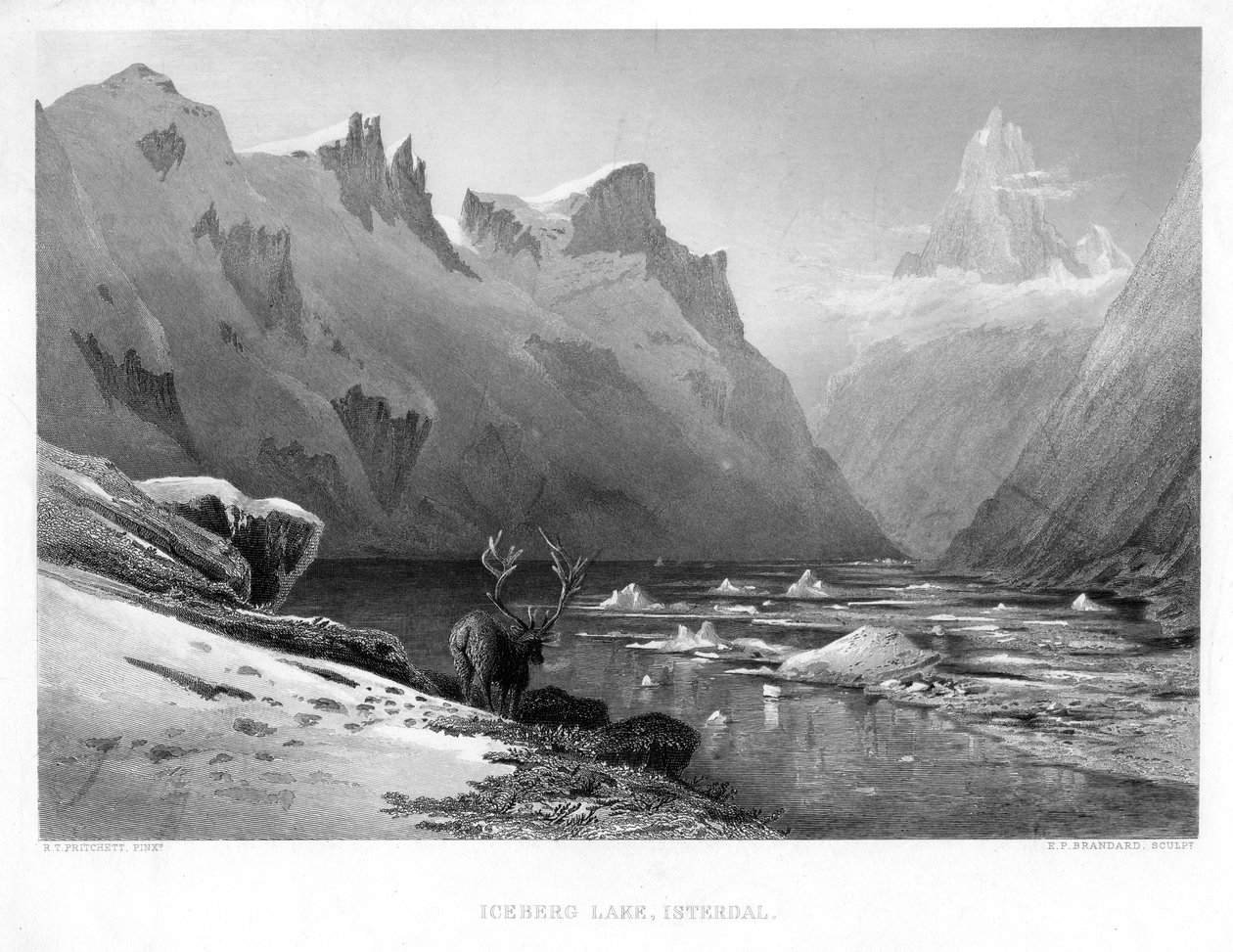 Iceberg Lake, Isterdal, Noruega, meados do final do século XIX. de Edward Paxman Brandard