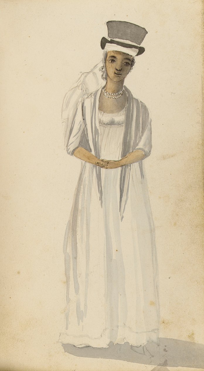 Retrato de uma senhora das Índias Ocidentais, início do século XIX (aguarela) de Edward Pelham Brenton