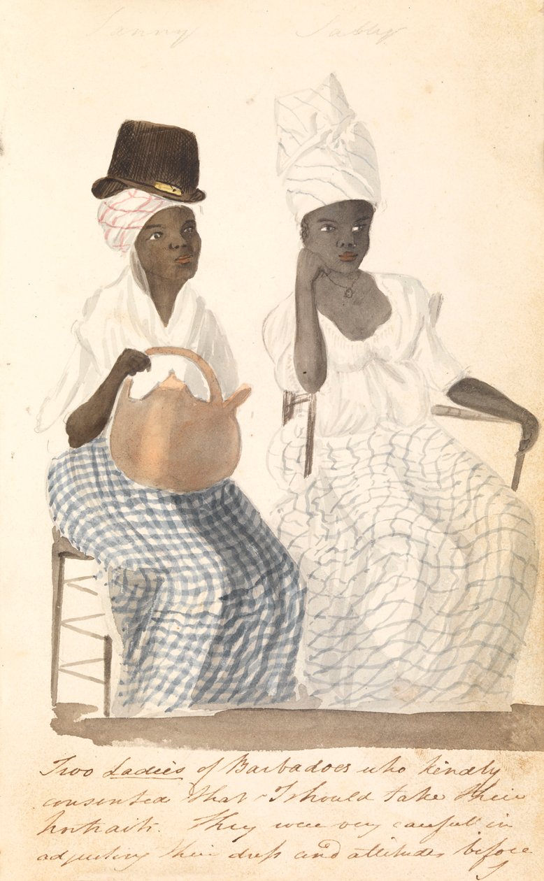 Duas senhoras de Barbados, início do século XIX (aguarela) de Edward Pelham Brenton