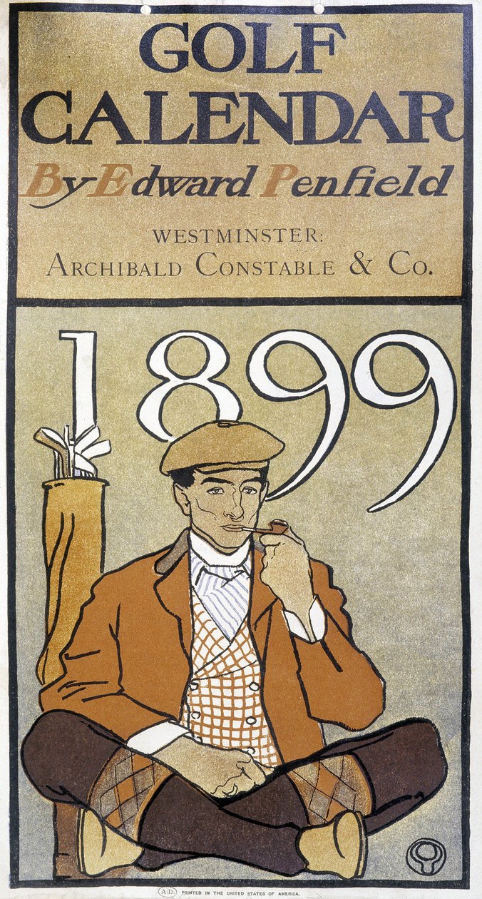 Calendário: "Calendário de Golfe", de Edward Penfield. de Edward Penfield