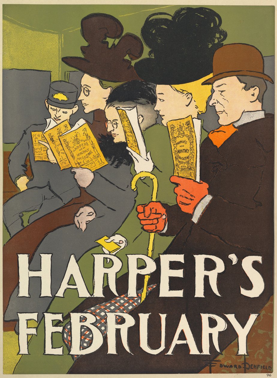 Harpers New Monthly Magazine, Fevereiro 1896 (cor litho) de Edward Penfield