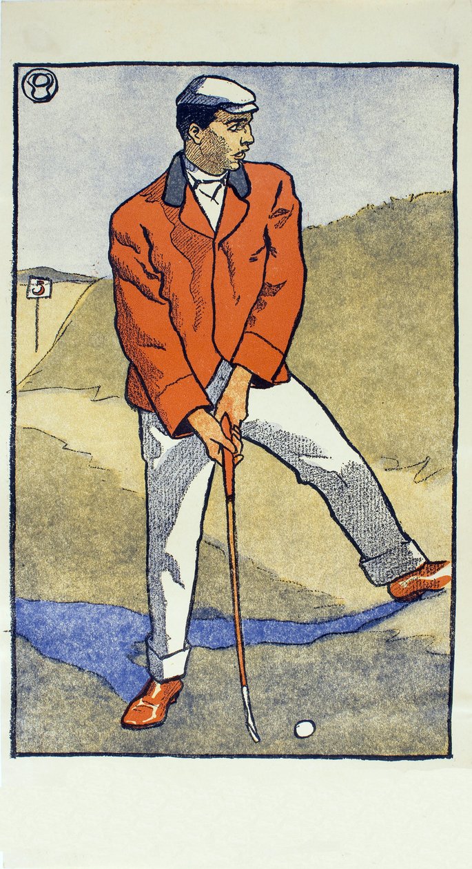 Junho - julho, detalhe de 1931 Calendário de Golfe, pub. 1931 de Edward Penfield