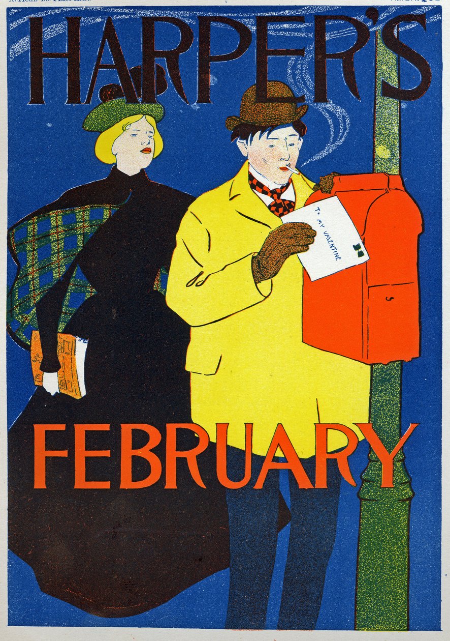 Homem com a sua carta de São Valentim de Edward Penfield