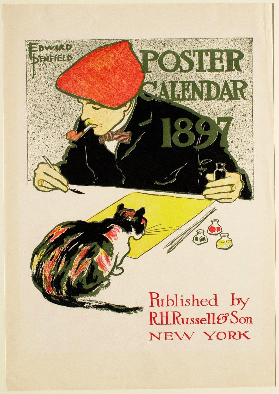 Cartaz-calendário de 1897, R. H. Russel & Son, editor de Edward Penfield