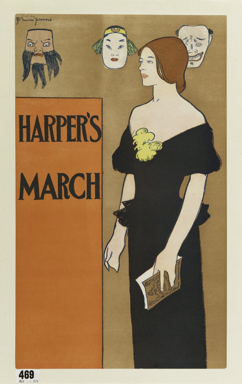 Cartaz publicitário Harpers magazine, março de 1896 de Edward Penfield