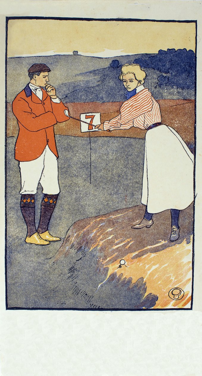 Setembro, detalhe do calendário de golfe de 1931, pub. 1931 de Edward Penfield