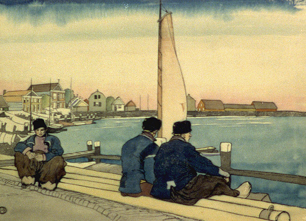 À espera de vento e maré de Edward Penfield