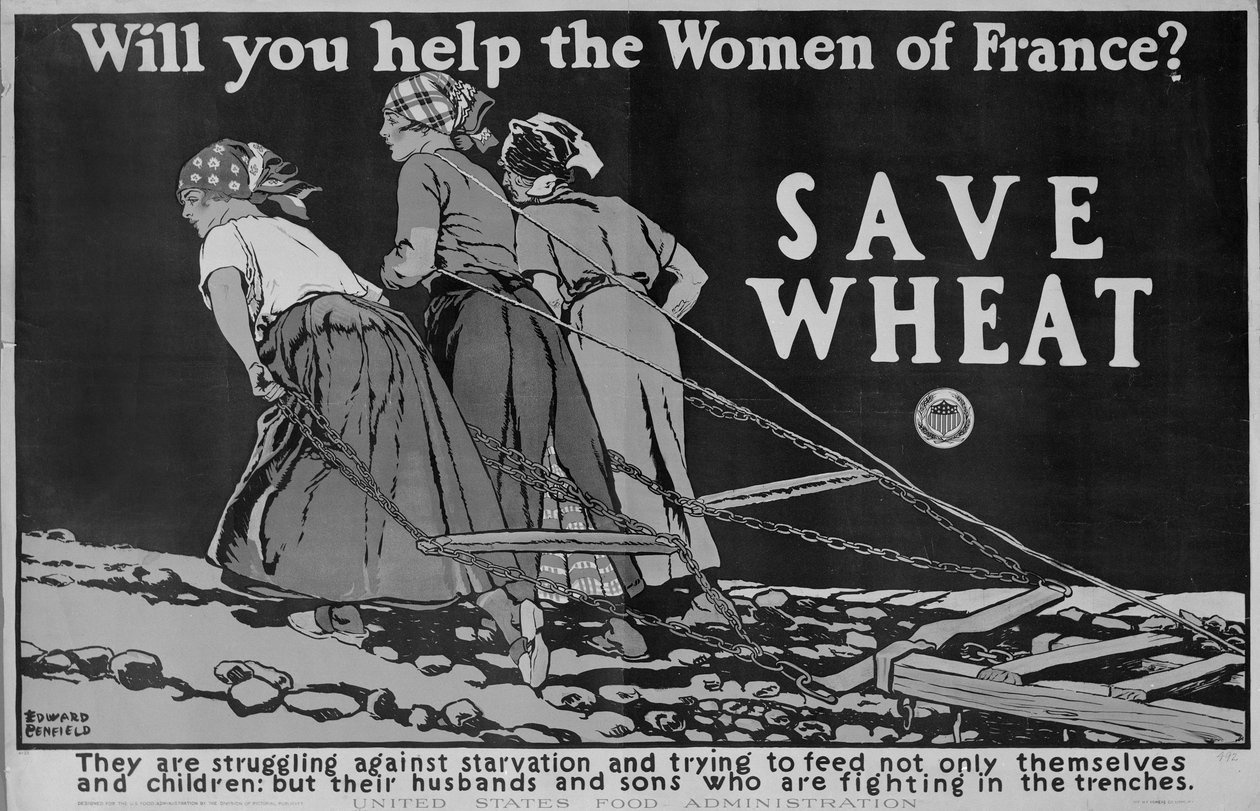 Você vai ajudar as mulheres da França Cartaz da Primeira Guerra Mundial de Edward Penfield