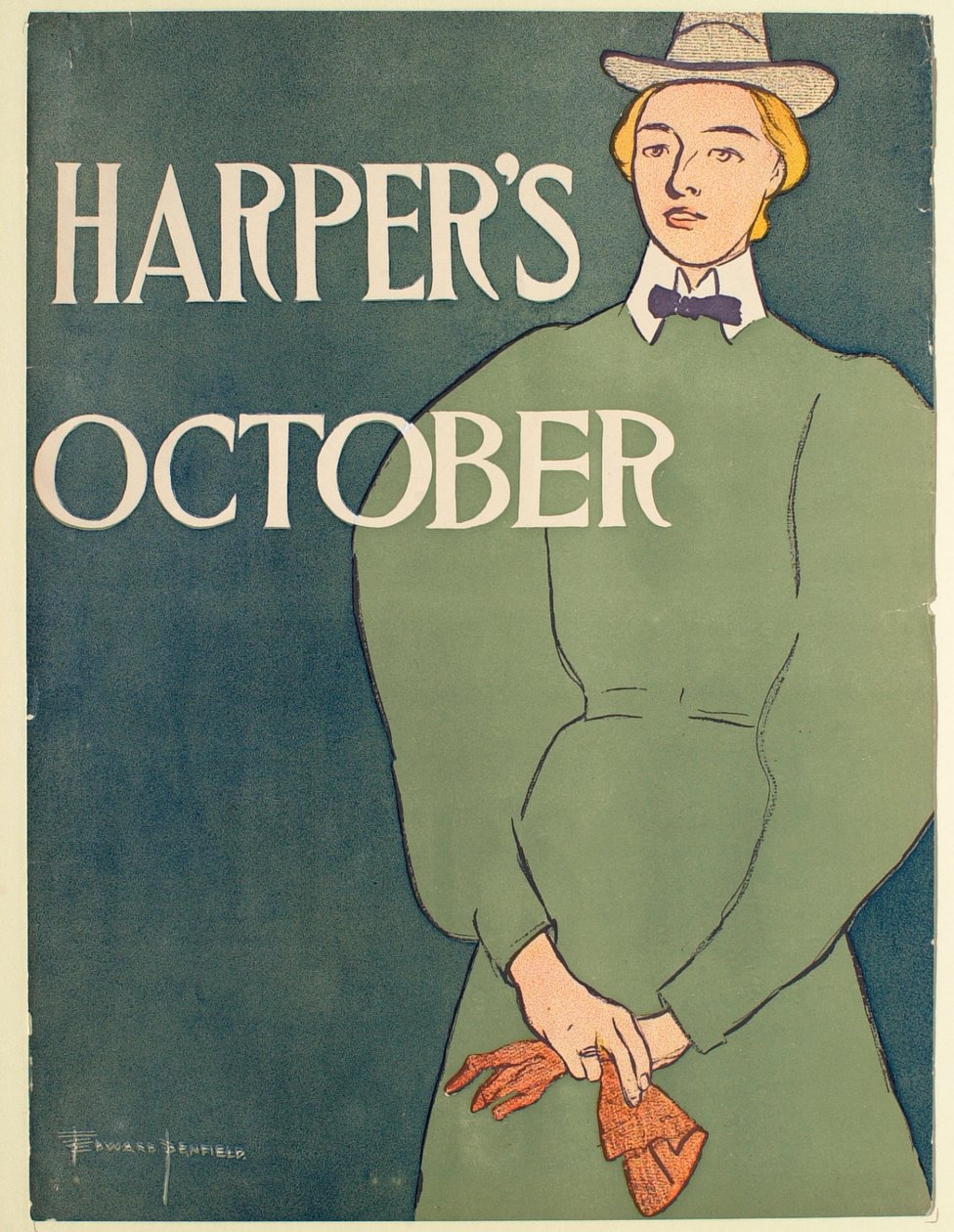 Mulher de vestido verde, outubro, Harper