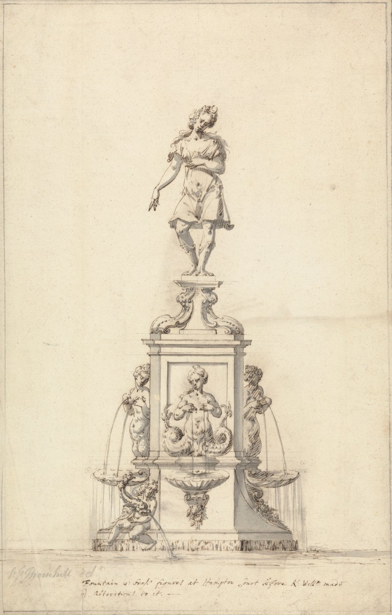 A Fonte de Diana, Bushy Park: Desenho original de Edward Pierce