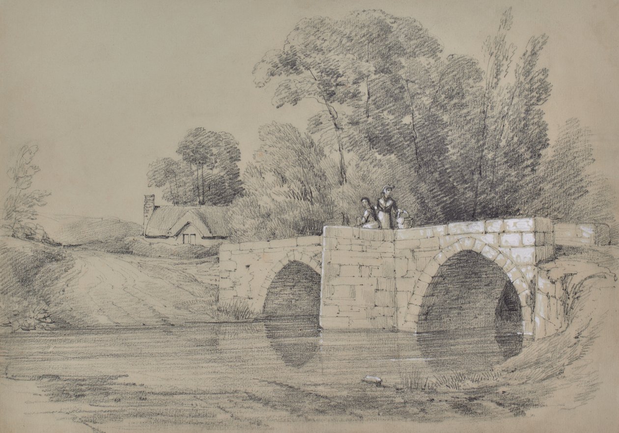 Paisagem de uma ponte com figuras de Edward Pretty