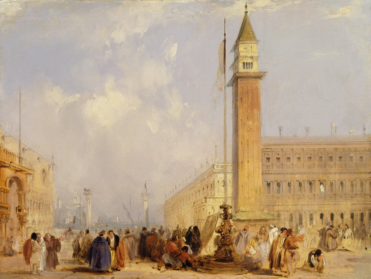 A Piazzetta, Veneza (óleo a bordo) de Edward Pritchett