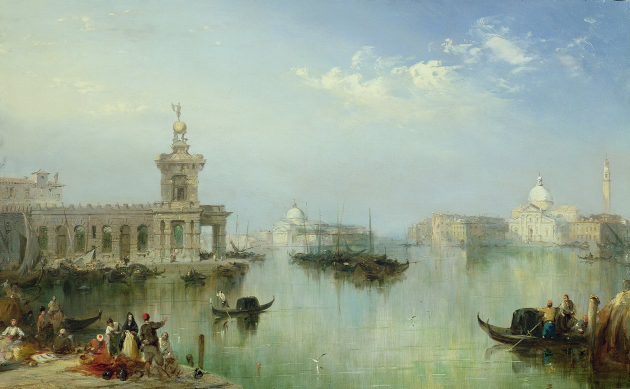 Lagoa de Veneza (óleo no painel) de Edward Pritchett