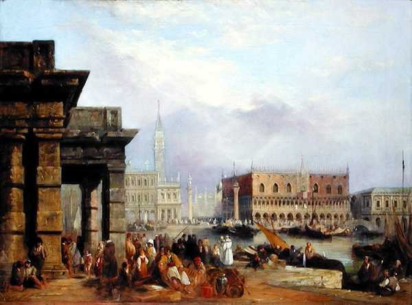 Vista de Veneza (óleo sobre tela) de Edward Pritchett