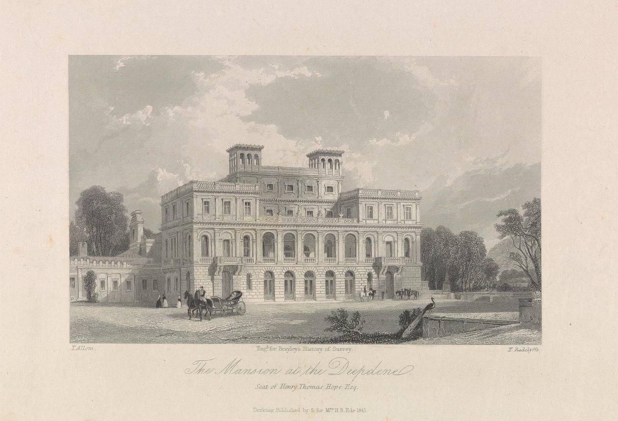 A Mansão no Deepdene. Sede de Henry Thomas Hope, Esq. de Edward Radclyffe