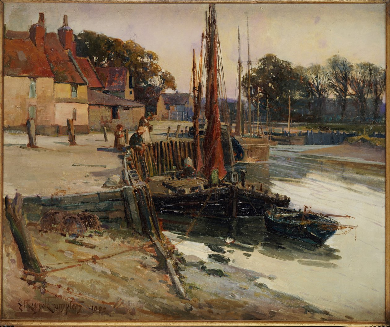 Uma vila de pescadores da Cornualha, 1900 de Edward Reginald Frampton