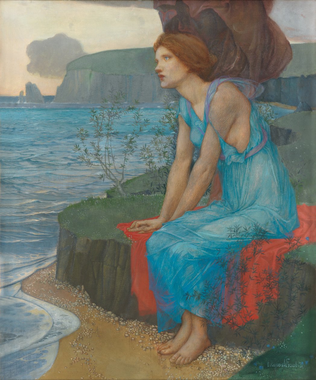 Ariadne na ilha de Naxos (têmpera sobre tela) de Edward Reginald Frampton