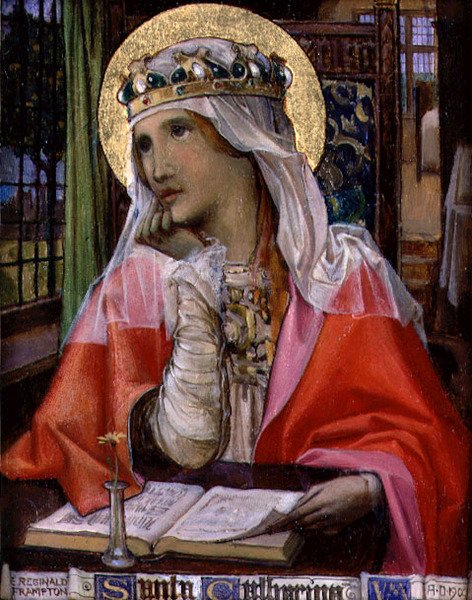 Santa Catarina, c.1900 (óleo sobre painel) de Edward Reginald Frampton