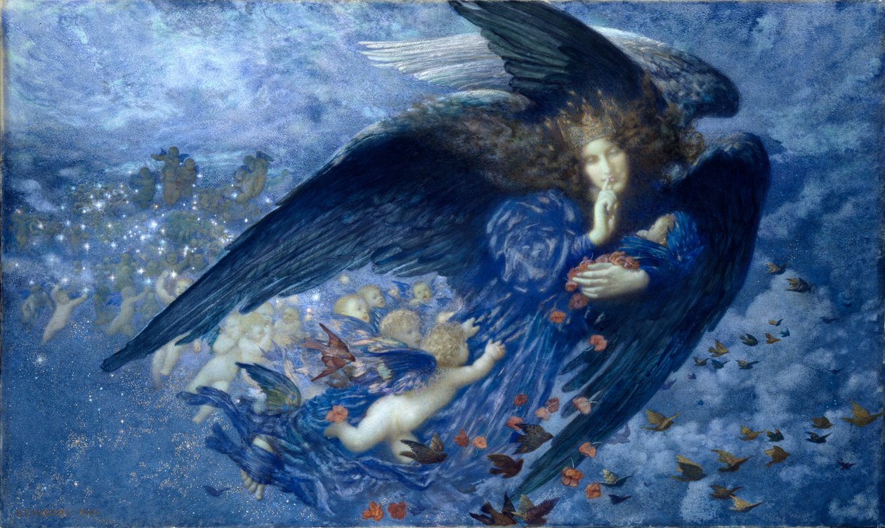 Noite com o seu Comboio de Estrelas de Edward Robert Hughes