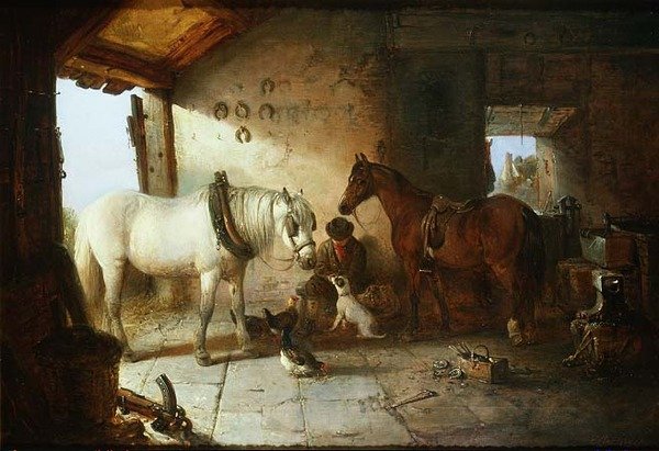 Na Forja (óleo sobre tela) de Edward Robert Smythe
