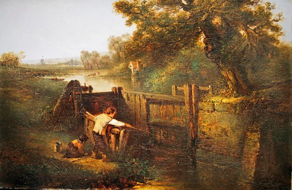 Cena de bloqueio (óleo no painel) de Edward Robert Smythe