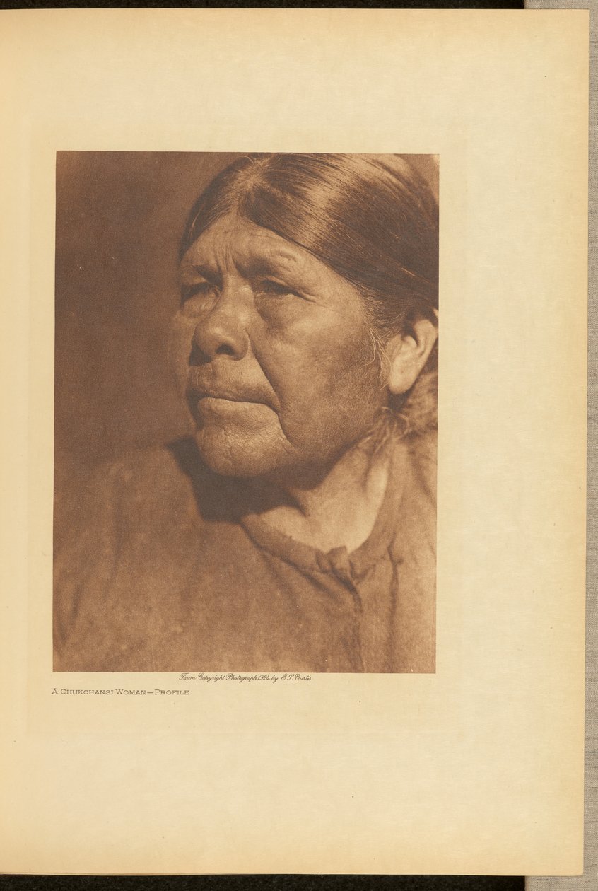Uma mulher Chukchansi - Perfil de Edward S. Curtis